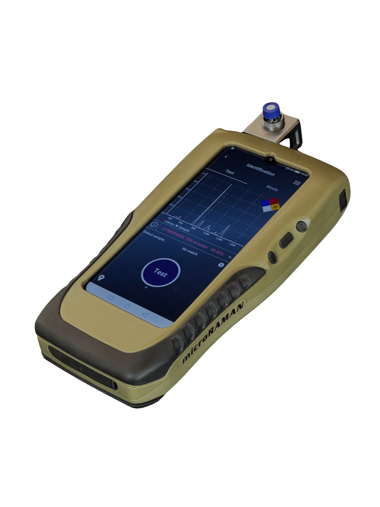 microRAMAN device viewed from angle